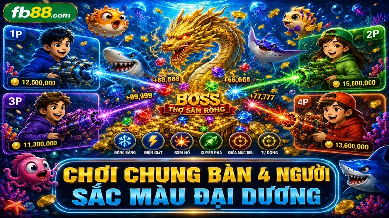 Sắc Màu Đại Dương – Trải Nghiệm Game Bắn Cá, Săn Ngọc Quý 7 tạo bàn 4 - 6 người trong 1 bàn chơi chưa bao giờ là khó